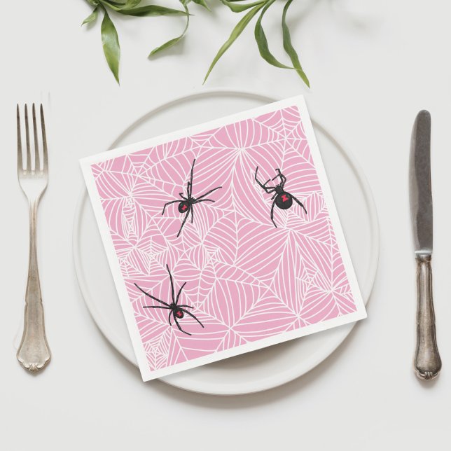 Guardanapo De Papel Black Widow Spider Web Pink (Criador carregado)