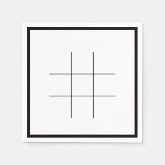 Guardanapo De Papel Blank Tic Tac Toe Grid Party Table Fun Quick Game