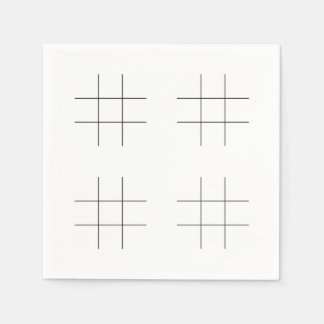 Guardanapo De Papel Blank Tic Tac Toe Grids Party Table Fun Game