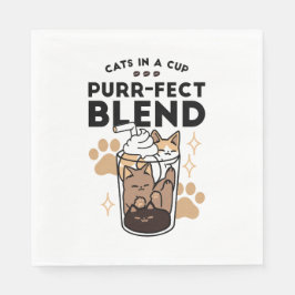Guardanapo De Papel Blend Puro: Arte de Gato e Café para Pet-Lovers