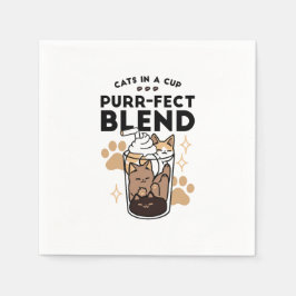 Guardanapo De Papel Blend Puro: Arte de Gato e Café para Pet-Lovers