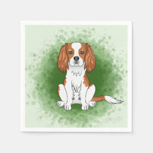 Guardanapo De Papel Blenheim Cavalier King Charles Spaniel Em Verde