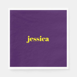 Guardanapo De Papel Bloco de cor nome personalizado minimalista