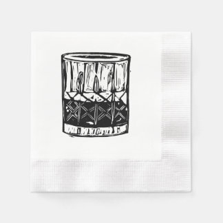 Guardanapo De Papel Bloco Whiskey Impressão Cocktail Party Napkins Set
