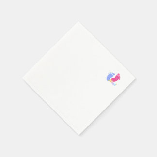 Guardanapo De Papel Blocos de Pegadas de Bebê Rosa e Azul Pastel Fofo