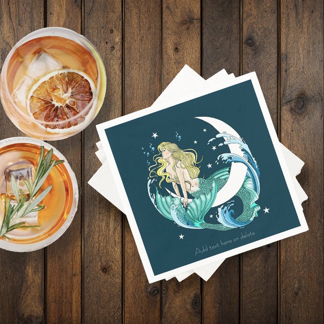 Guardanapo De Papel Blona Mermaid Moon Fantasy Art Deco (Criador carregado)