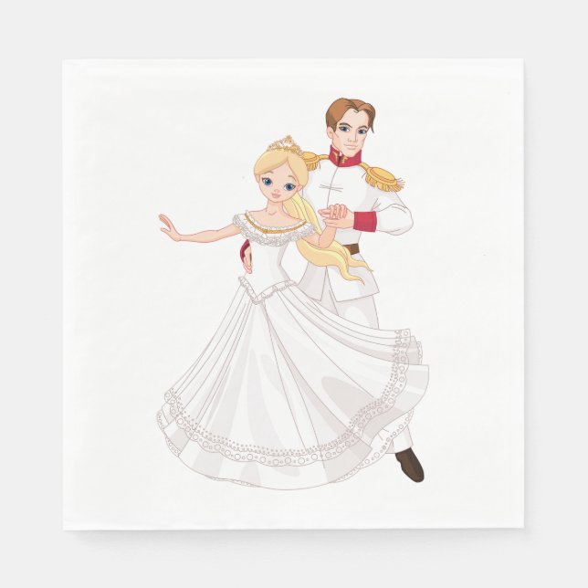 Guardanapo De Papel Blonde Princess and Charming Prince Fairytale (Frente)