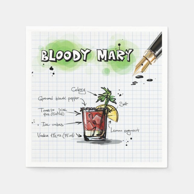 Guardanapo De Papel Bloody Mary (Frente)