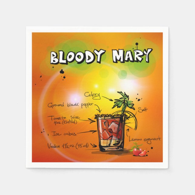 Guardanapo De Papel Bloody Mary-Tangerine Background Paper Napkin (Frente)