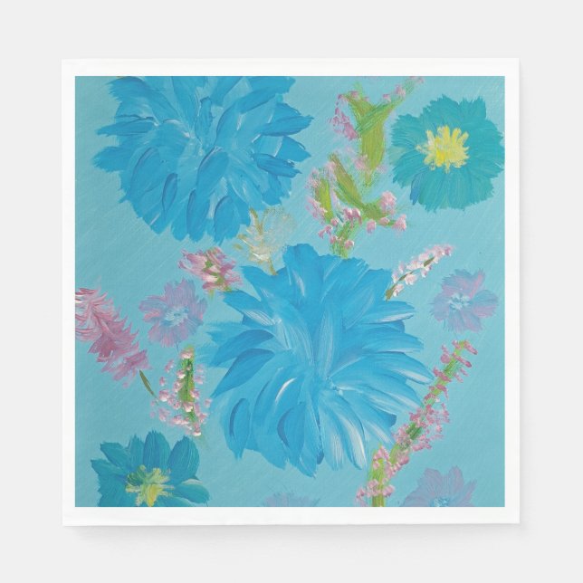 Guardanapo De Papel Blooming Bluebells Floral Party Napkins (Frente)