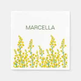 Guardanapo De Papel Blooms Florais de Citrina Moderna Amarelo