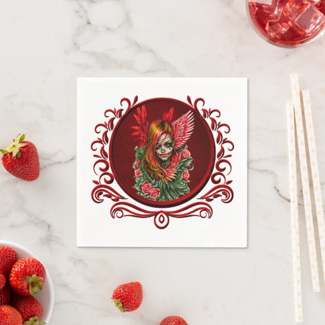 Guardanapo De Papel Blossom Gótico, o anjo das rosas. (Insitu)