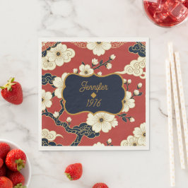 Guardanapo De Papel Blossom Nouveau | Floral Personalizado Elegante