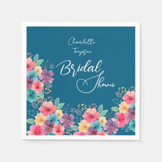 Guardanapo De Papel Blossomas Coloridos Bridal Bash (Frente)
