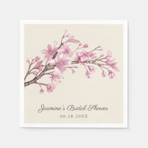 Guardanapo De Papel Blossomas de Cereja Rosa Elegante do chá de panel