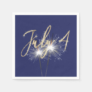 Guardanapo De Papel Blue 4 de julho Sparklers Napkins