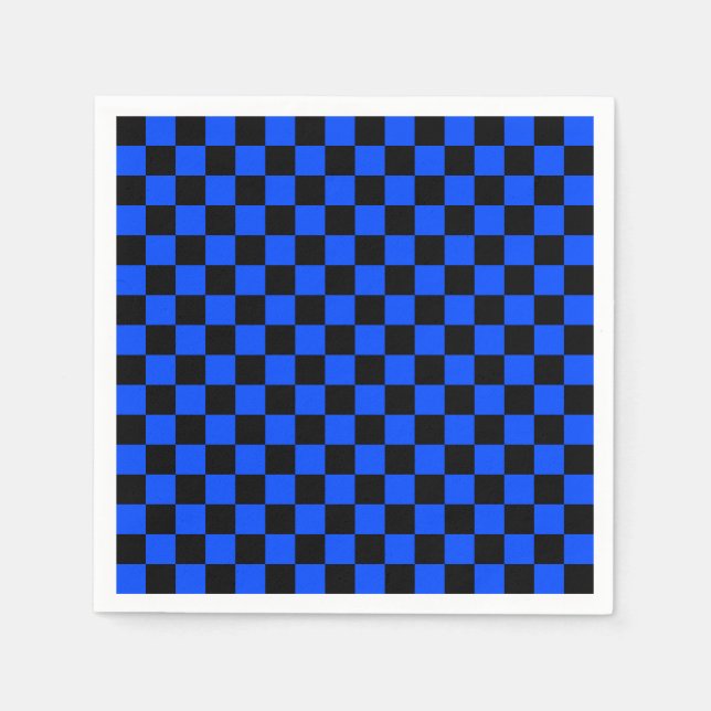 Guardanapo De Papel Blue and black checkerboard pattern (Frente)
