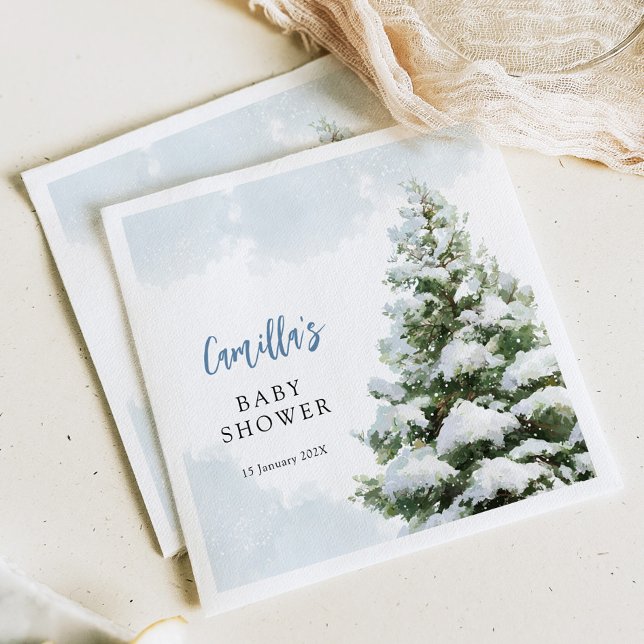 Guardanapo De Papel Blue Baby It's Cold Outside Baby Shower (Criador carregado)
