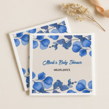 Blue Baby Shower Napkin – Custom Name & Event 