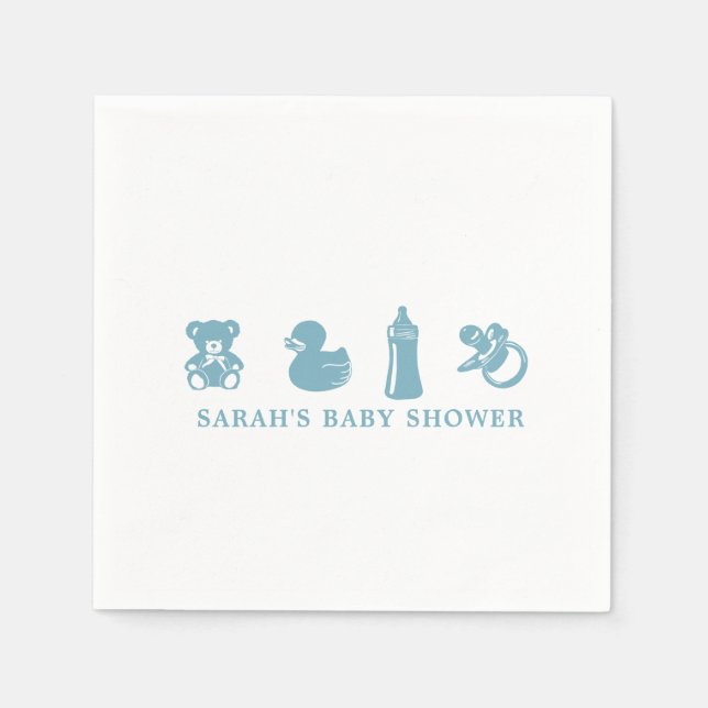 Guardanapo De Papel Blue Baby Shower Paper Napkin (Frente)