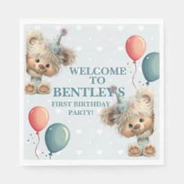 Guardanapo De Papel Blue Balloon Hedgehogs Celebration