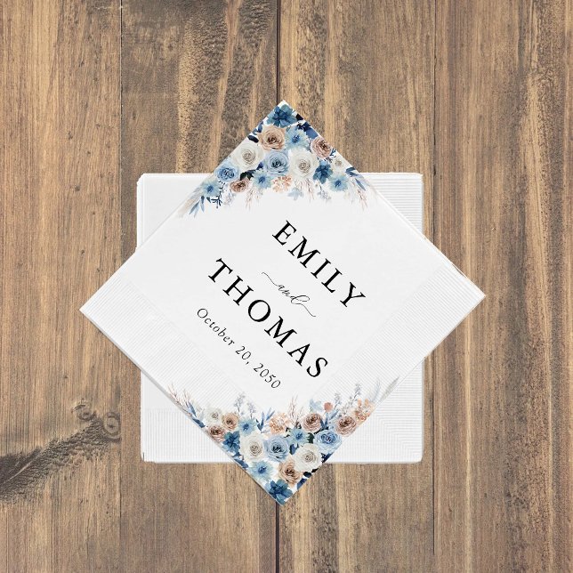 Guardanapo De Papel Blue Boho Floral Wedkins (Criador carregado)