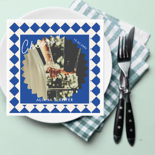 Guardanapo De Papel Blue Bold Cheers Foto de Casamento Napkin