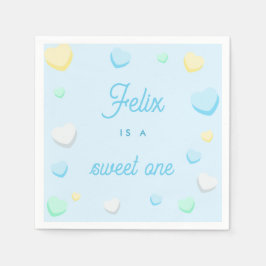 Guardanapo De Papel Blue Boy Sweet One First Birthday Napkins