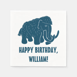 Guardanapo De Papel Blue Cartoon Wooly Mammoth Personalizado