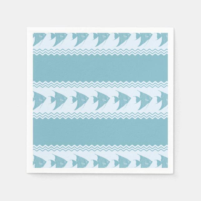 Guardanapo De Papel Blue Coastal Angelfish Stripes (Frente)
