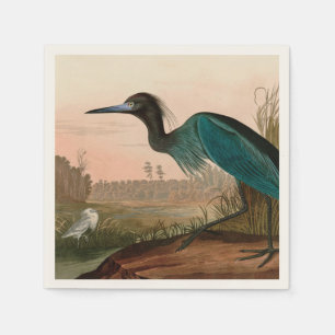 Guardanapo De Papel Blue Crane ou Heron Birds of America Audubon Impre