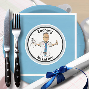 Guardanapo De Papel Blue Doctor Medical Graduation Cartoon