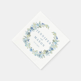 Guardanapo De Papel Blue Flor Wreath boho de casamento Paper Napkins