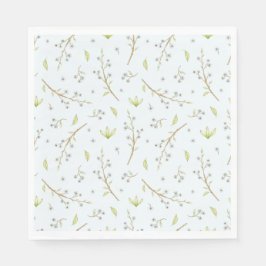 Guardanapo De Papel Blue Floral e Greenery chá de fraldas