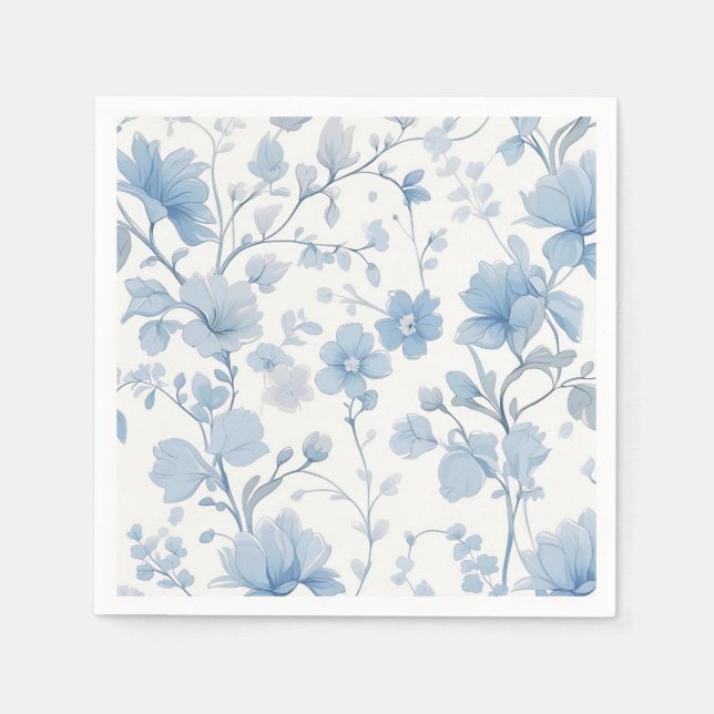 Guardanapo De Papel Blue Floral Elegant Whimsic Garden Party (Frente)