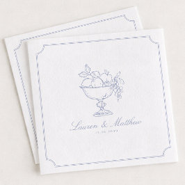 Guardanapo De Papel Blue Fruit Bowl Frame Wedding Napkins