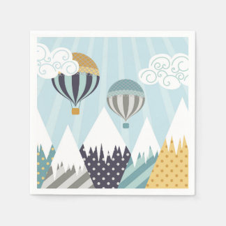 Guardanapo De Papel Blue Hot Air Balloons