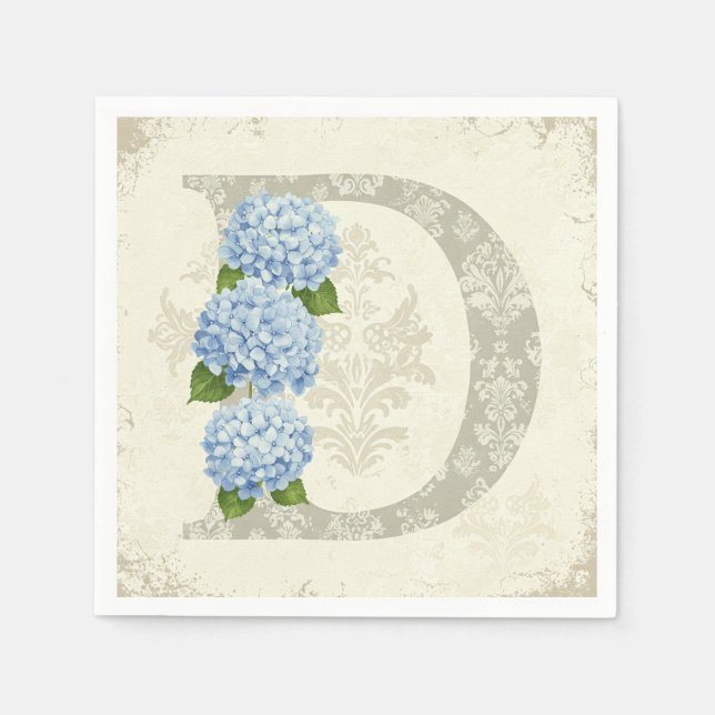 Guardanapo De Papel Blue Hydrangea, de Natasha Us (Frente)