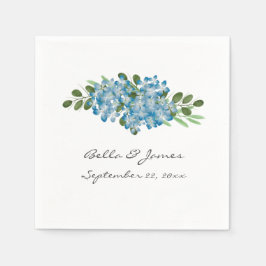 Guardanapo De Papel Blue Hydrangea Floral Wedkin