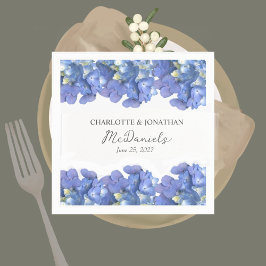 Guardanapo De Papel Blue Hydrangea Petals Casamento Nomes Personalizad