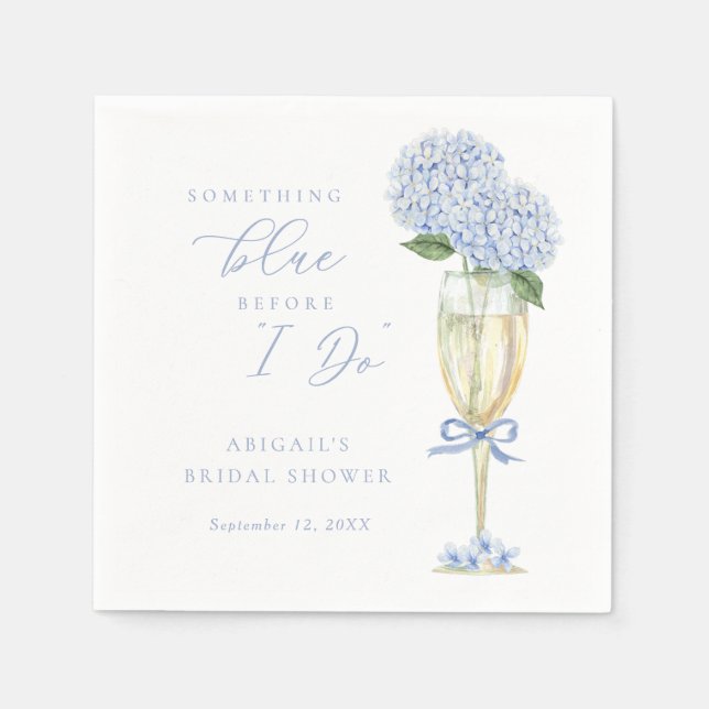 Guardanapo De Papel Blue Hydrangea Something Blue Personalized (Frente)