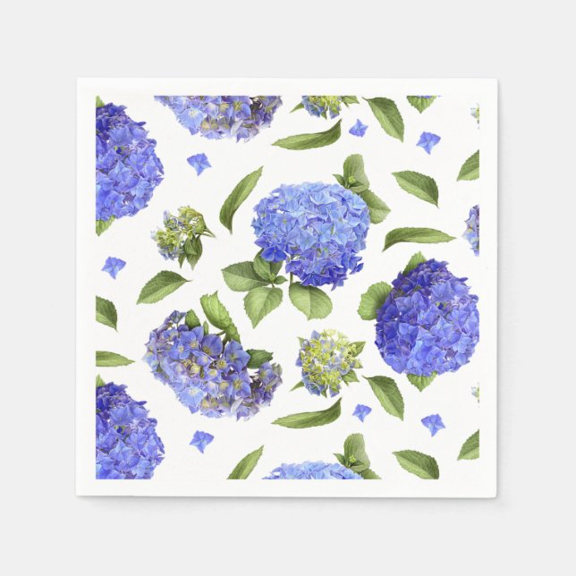 Guardanapo De Papel Blue Hydrangeas (Frente)