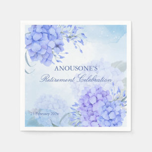 Guardanapo De Papel Blue hydrangeas elegant Retirement party