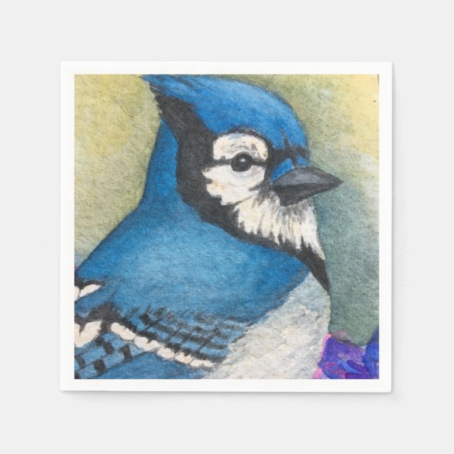 Guardanapo De Papel Blue Jay Paper Napkins Bird Art Bluejay (Frente)