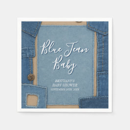 Guardanapo De Papel Blue Jean Baby Denim Baby Shower