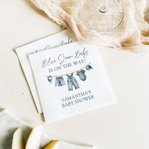Guardanapo De Papel Blue Jean Chá de fraldas, Chá de fraldas Ocidental