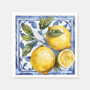 Guardanapo De Papel Blue Lemon Citrus Summer