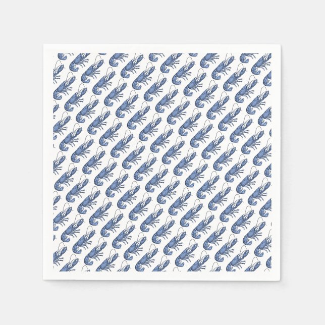 Guardanapo De Papel Blue Lobster Retro Vintage Image (Frente)