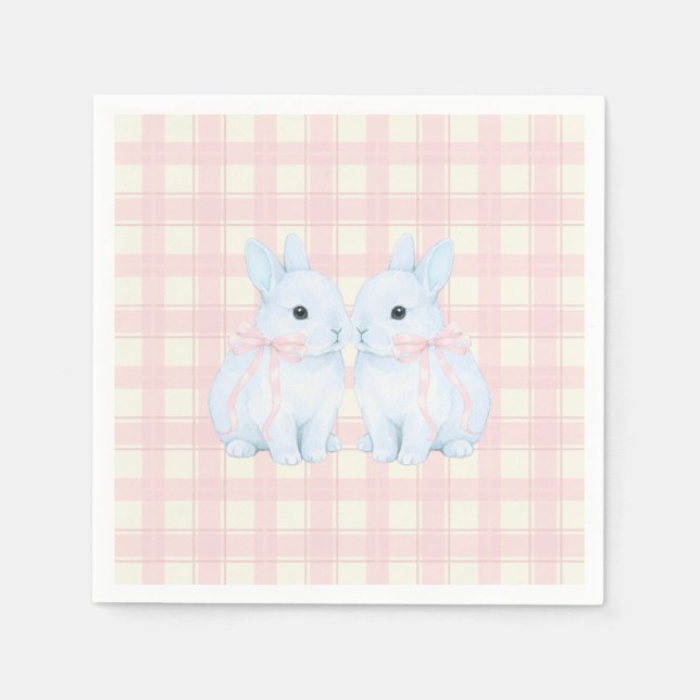 Guardanapo De Papel Blue Marshmallow Bunny Rabbits Easter (Frente)