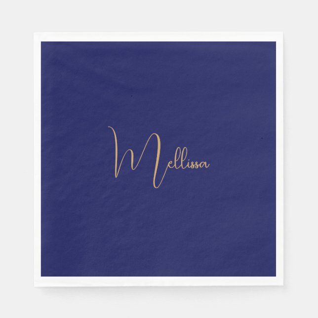 Guardanapo De Papel Blue minimalist custom name  (Frente)